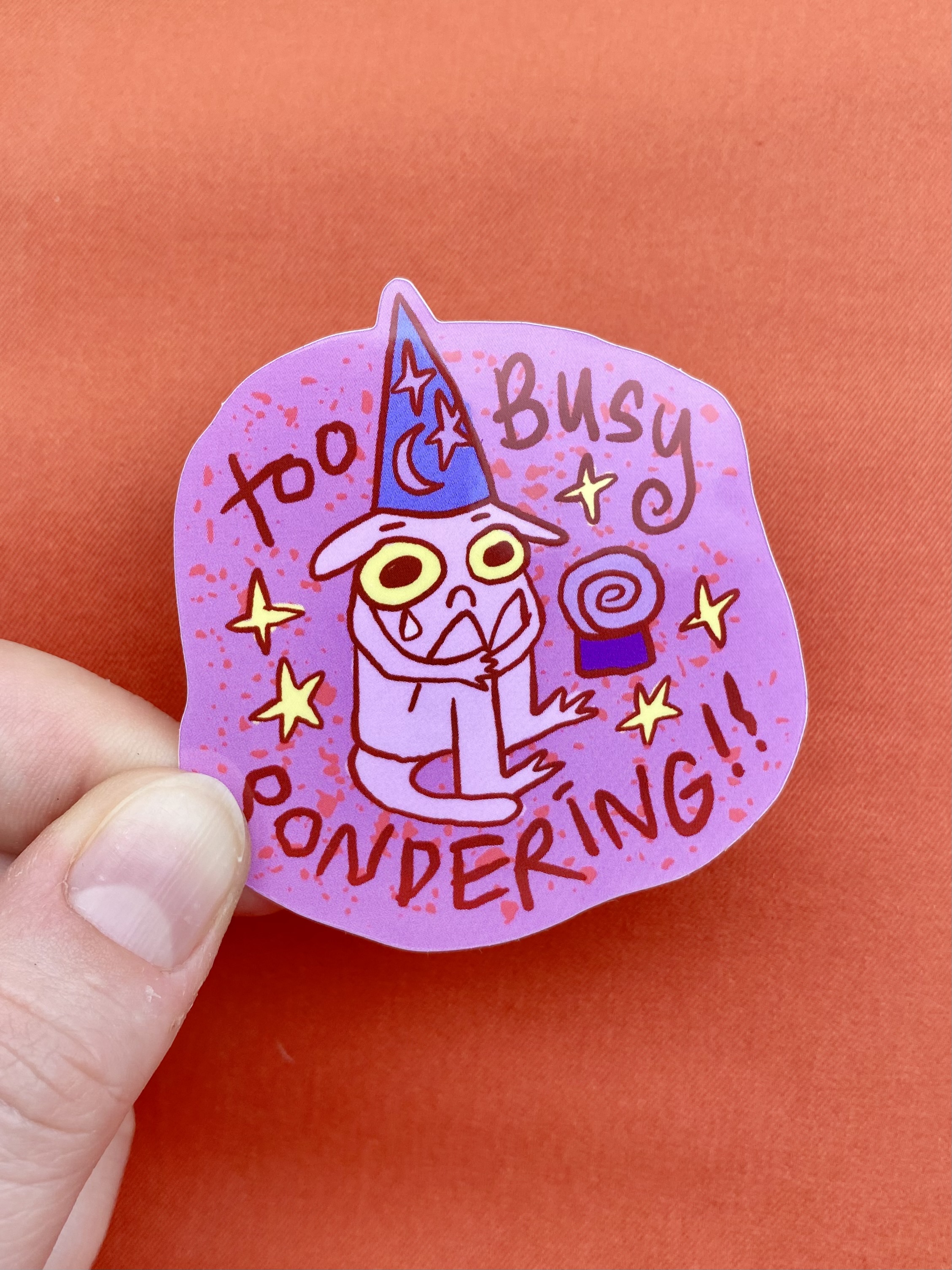 Sticker with Pinky, pondering into the middle distance (majestically)